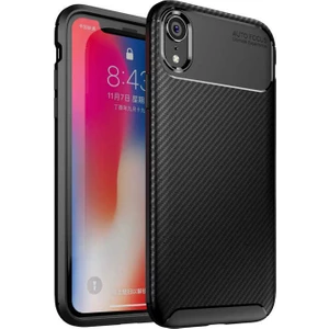 Case 4U Apple iPhone XR Kılıf Rugged Armor Karbon Desenli Lüx Negro Silikon Arka Kapak Siyah