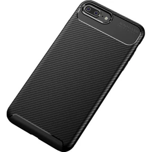 Case 4U Apple iPhone 7 Plus / 8 Plus Kılıf Rugged Armor Karbon Desenli Lüx Negro Silikon Arka Kapak Siyah