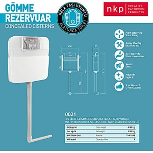 | Gömme Rezervuar 3/6 Lt. (Hela Taşı Uyumlu)