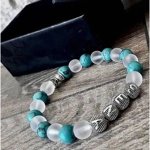 Rd Ekoavm Kişiye Özel  8 Mm Firuze Ve Ay Taşı Bileklik Rde330087