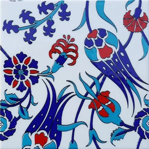 Armada Çini 20x20 Cm SP 105 Lale Çiçek Desen Kütahya İznik Çini Karo