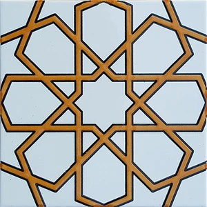 Armada Çini 20x20 Cm SP 89-v Sarı Beyaz Türkmen Yıldızı Çini Karo