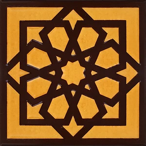 Armada Çini 20x20 Cm SP 101 Kahve Türk Yıldızı Kütahya İznik Çini Karo