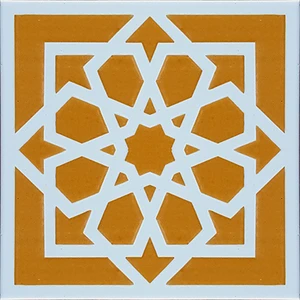 Armada Çini 20x20 Cm SP 101 Sarı Türk Yıldızı Kütahya İznik Çini Karo