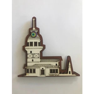 Ahşap Kız Kulesi Buzdolabı Süsü Magnet Promosyon Eşya