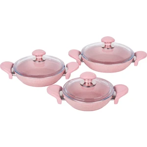 Özkent Granit Tencere Sahan 6 Parça Set Pembe