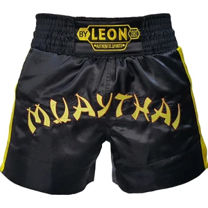 By Leon 1982 Leon Classic Nakışlı Muay Thai ve Kick Boks Antrenman Şortu Siyah BYL1008