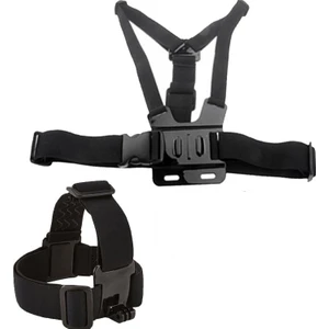 GP2X Gopro Hero 11 Hero 10 ve Hero 9 Black Sjcam Eken Uyumlu Kafa Bandı ve Göğüs Kemeri 2 Parça Aksesuar Seti