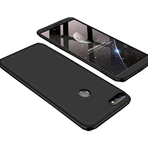 Huawei Y7 2018 Kılıf 3 Parça 360 Soft Hard Koruma Siyah - AYS90