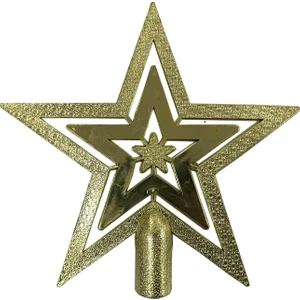 1 Adet Gold (Altın) Renginde Yıldız Yılbaşı Ağacı Tepesi Süsü