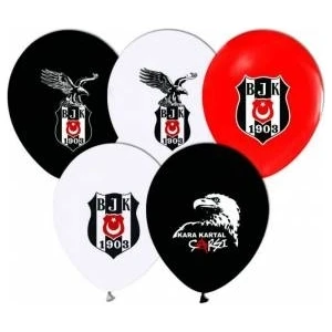 12 Adet Beşiktaş Baskılı Lisanslı Balon Doğum Günü Helyumla Uçan