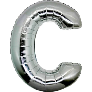 Harf Folyo Balon C Harfi Büyük Boy Balon Gümüş/Gri 100CM