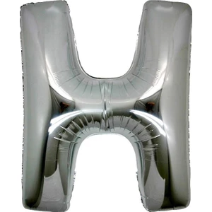 Harf Folyo Balon H Harfi Büyük Boy Balon Gümüş/Gri 100CM