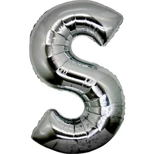 Harf Folyo Balon S Harfi Büyük Boy Balon Gümüş/Gri 100CM
