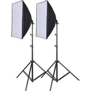 Softbox 50X70Cm Tek Duyulu 2 Li Kit Sürekli Işık Youtber Kit Blogger Kit Vlogger Kit
