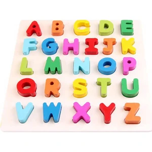 Okcu Hediyelik Ahşap Harf Puzzle 3D Ahşap Harf Tablosu - Ana Sınıfı Kreş İçin Ahşap Eğitici Harf Tablosu
