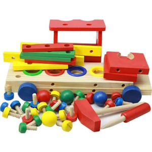 Okcu Hediyelik Ahşap Kamyon Eğitici Oyuncak Yap Boz Kamyon Zeka Geliştirici Öğretici Beyin Jimnastik