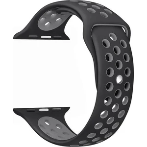 Apple Watch Uyumlu Series 4 5 İçin 40 Mm SMALL Beden(S SIZE) Delikli Silikon Kordon Siyah Gri