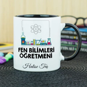 Fen Bilimleri Öğretmenine Hediye Kupa Bardak - Siyah