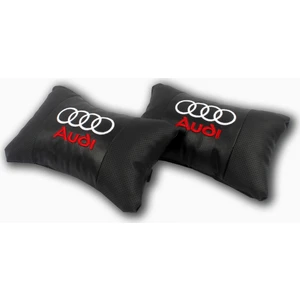 Audi Araca Özel Nakışlı Oto Deri Boyun Yastığı