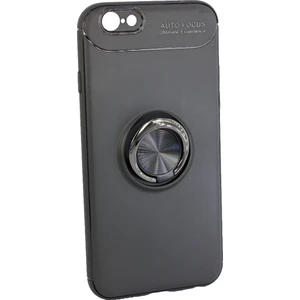 Case 4U Apple iPhone 6-6S Kılıf Yüzüklü Darbeye Dayanıklı (Mıknatıslı Araç Tutucu Uyumlu) Siyah