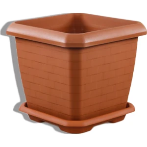 Hisar Orta Boy Kare Plastik Saksı 25 Lt – Meyve Fidanı ve Çiçekler için Hafif ve Dayanıklı, 37x33,5 cm