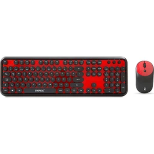 Round KM-6282 Siyah/Kırmızı Kablosuz Q Multimedia Klavye + Mouse Set
