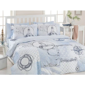 Nevresim Takımı Ranforce Çift Kişilik Mavi Light House