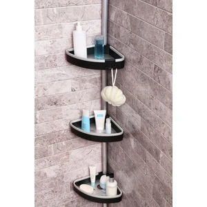 N38 Venta Yaylı Montaj Banyo Köşe Rafı Siyah