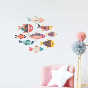 Renkli Balık Ailesi Çocuk Odası Duvar Stickerı