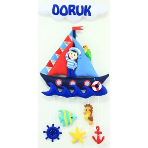 Renkli Hayallerim Denizci Çocuk Erkek Bebek Kapı Süsü