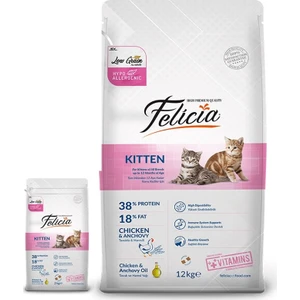 12 kg Tavuklu-Hamsili Yavru Kedi Maması + 2 Kg Hediyeli