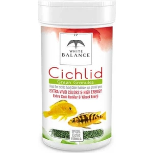 White Balance Cichlid Green Granules Bitkisel Balık Yemi 100ml