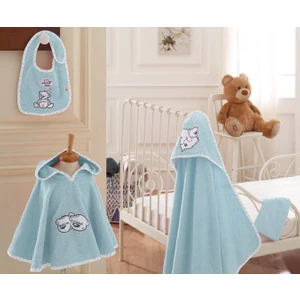 Organik Pamuk 4 Parça Bebek Panço Seti - Twinbears Mavi