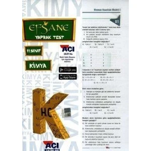 Açı Yayınları 11. Sınıf Kimya Efsane Yaprak Test