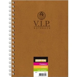 Vip Defter Çizgili Spiralli Deri Kapak 140 Yaprak