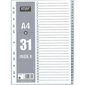 Ayraç A4 1-31 Rakam