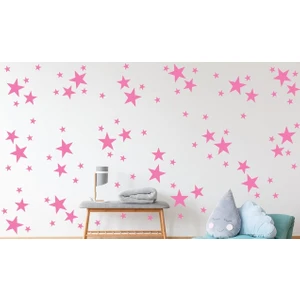 Bugy Bagy BugyBagy Dekoratif Çocuk Odası Pembe Yıldız Yağmuru Sticker