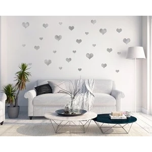 Bugy Bagy BugyBagy Dekoratif Çocuk Odası Silver Kalp Yağmuru Sticker