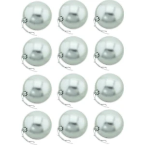12li Cici Top Yılbaşı Ağacı Süsü 4 cm Gümüş