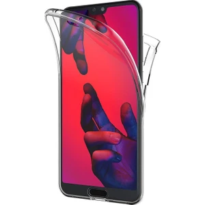 Huawei P20 Pro Kılıf 6 tarafı tam full koruma 360 Clear Soft Şeffaf
