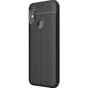Xiaomi Redmi Note 6 Pro Kılıf Deri Dokulu Silikon