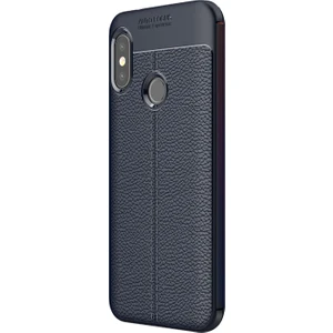 Xiaomi Redmi Note 6 Pro Kılıf Deri Dokulu Silikon