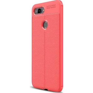 Xiaomi Mi 8 Lite Kılıf Deri Dokulu Silikon