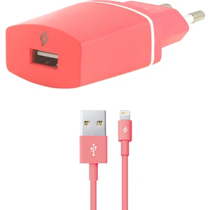Compact Seyahat Şarj Cihazı Lightning Kablolu 1000Ma Pembe