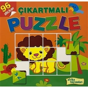 Afrika Hayvanları - Çıkartmalı Puzzle