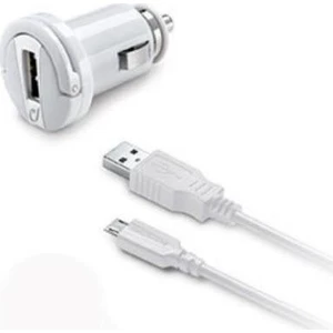 Micro USB Araç Şarjı 2A - Beyaz (Kablo+Adaptör)