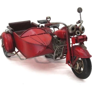 Evim Tatlı Evim Nostaljik Sepetli Metal Motosiklet