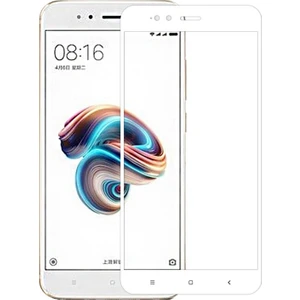 Xiaomi Mi 5X / Mi A1 Tam Kaplayan Çerçeveli Tempered Ekran Koruyucu  - Beyaz
