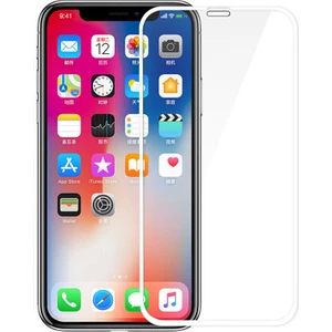 Apple iPhone X Tam Kaplayan Çerçeveli Tempered Ekran Koruyucu  - Beyaz